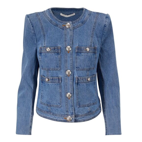 Veronica Beard Ferazia Denim Jacket Light Indigo Blue Size 10 - Picture 12 of 12